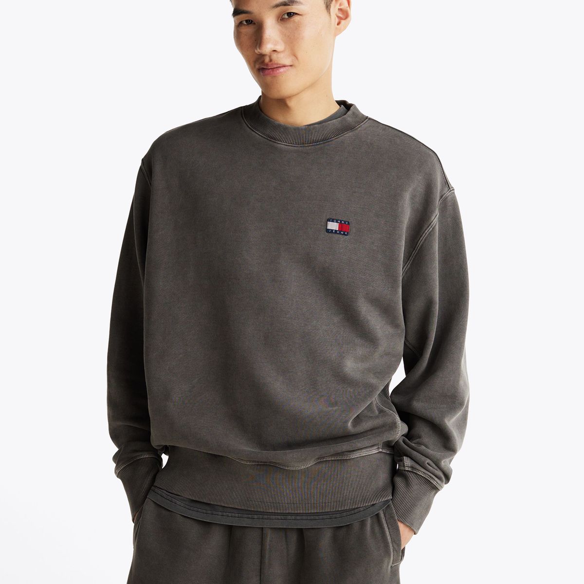 TOMMY HILFIGER - Polerón Relaxed Tj Label Negro Tommy Jeans