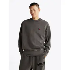 TOMMY HILFIGER - Polerón Relaxed Tj Label Negro Tommy Jeans