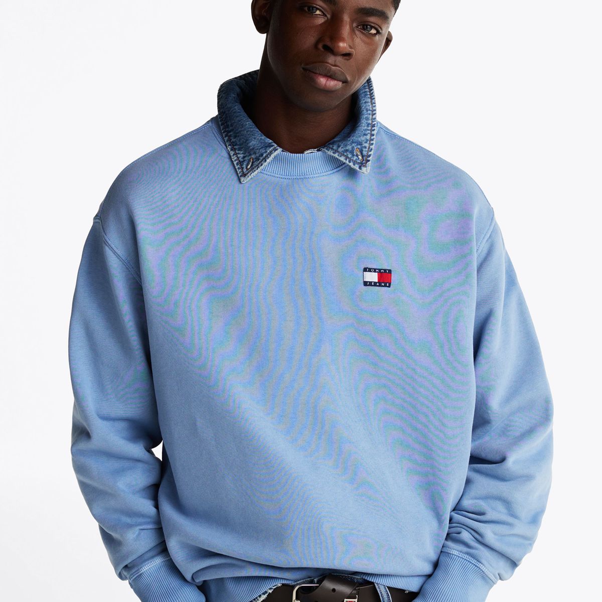 TOMMY HILFIGER - Polerón Relaxed Tj Label Celeste Tommy Jeans