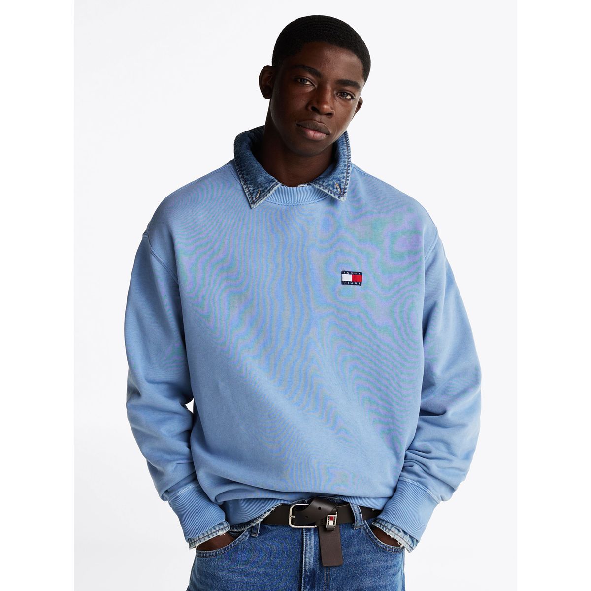 TOMMY HILFIGER - Polerón Relaxed Tj Label Celeste Tommy Jeans