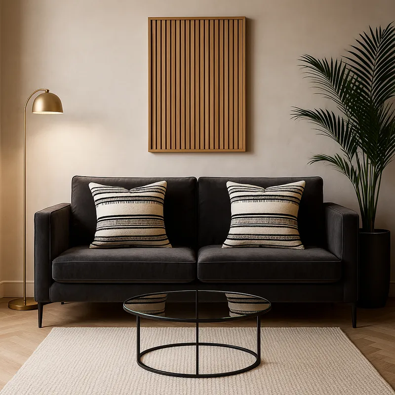 ARMONIA - Set x2 fundas chenille beige tacto suave casa 759