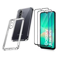 CARCASA TRANSPARENTE PARA GALAXY A26 5G + 2 PROTECTORES DE PANTALLA
