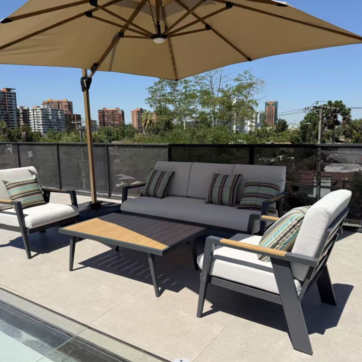 MODRA - Juego de Living Malta para Terraza y Jardín