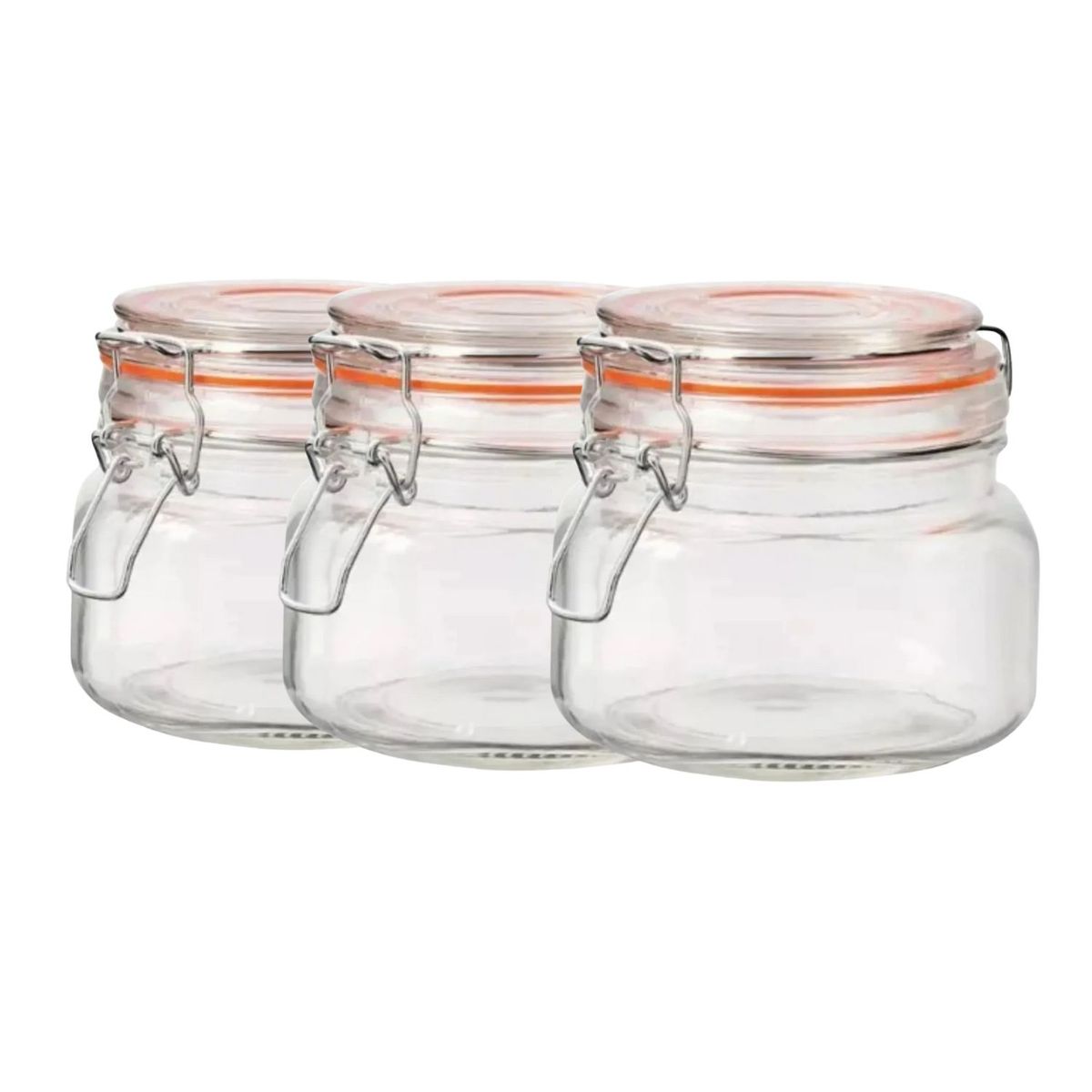 ALLEGRA - Set 3 Frascos Vidrio Con Tapa Hermetica De 500mL Allegra