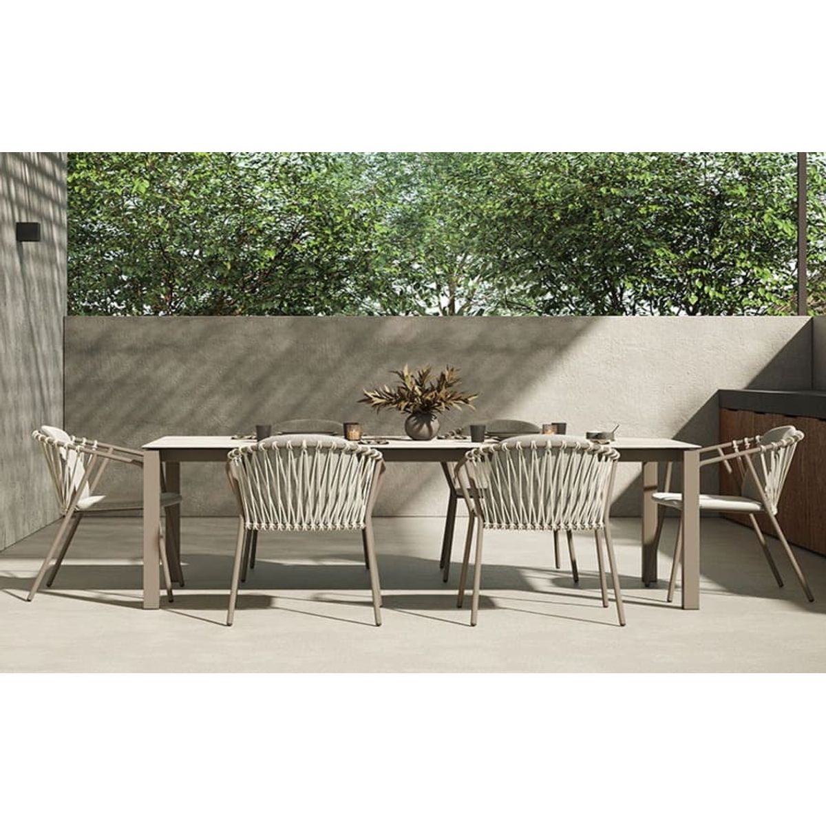 MODRA - Juego Comedor Exterior para Terraza y Jardín