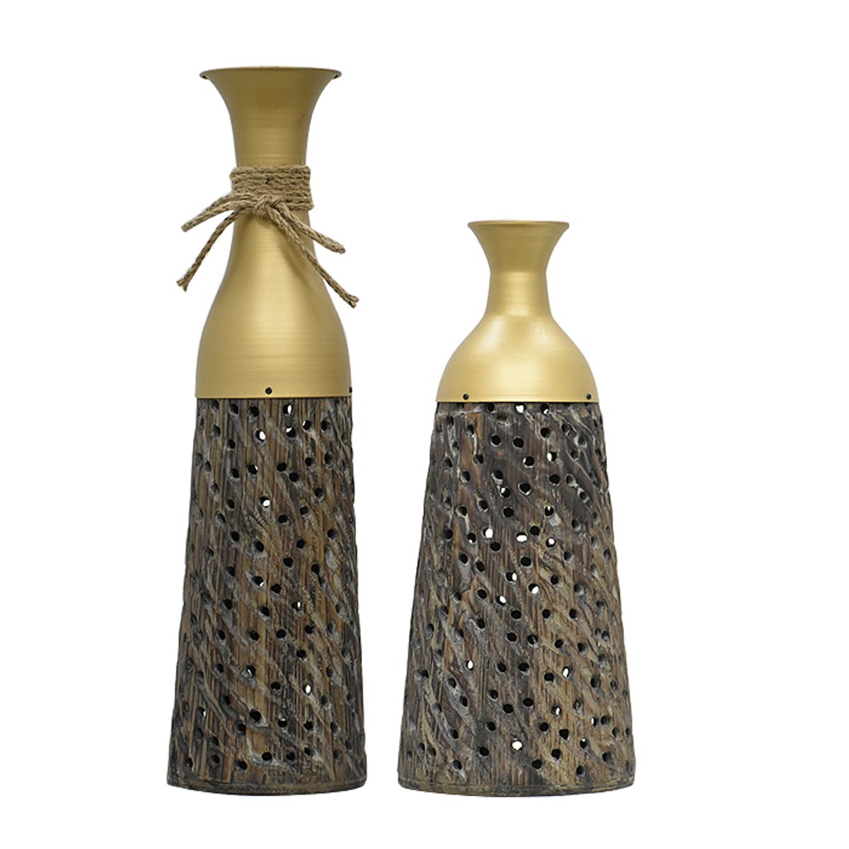 MSA MUEBLES SANTA ANA - Florero Metal Raíz L 47 cm