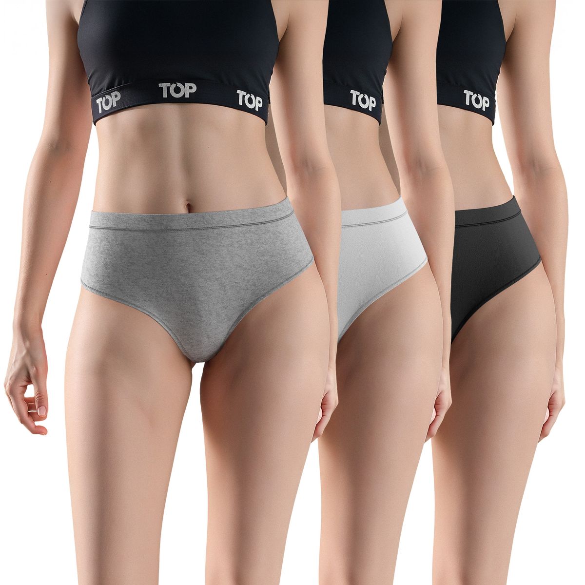 TOP - Calzón Pantaleta Alta Algodón Pack 3 C2 TOP