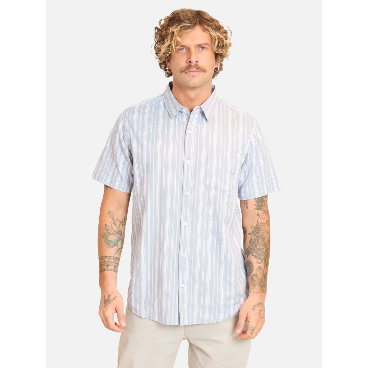 MAUI AND SONS - Camisa MC Lohai Celeste Hombre Maui And Sons - Celeste