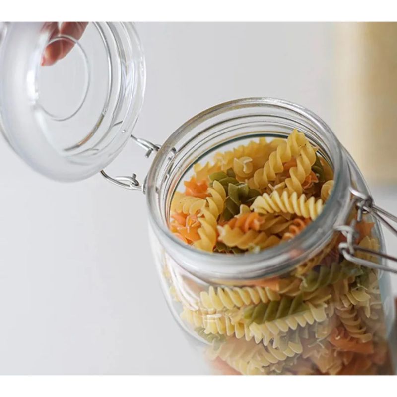 ALLEGRA - Set 3 Frascos Vidrio Hermético Con Tapa Clip 1400mL Allegra