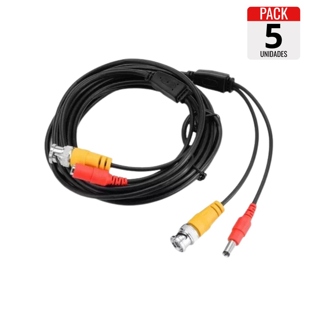 GENERICO - Pack x5 Cables para Cámaras de Vigilancia – 5 Metros