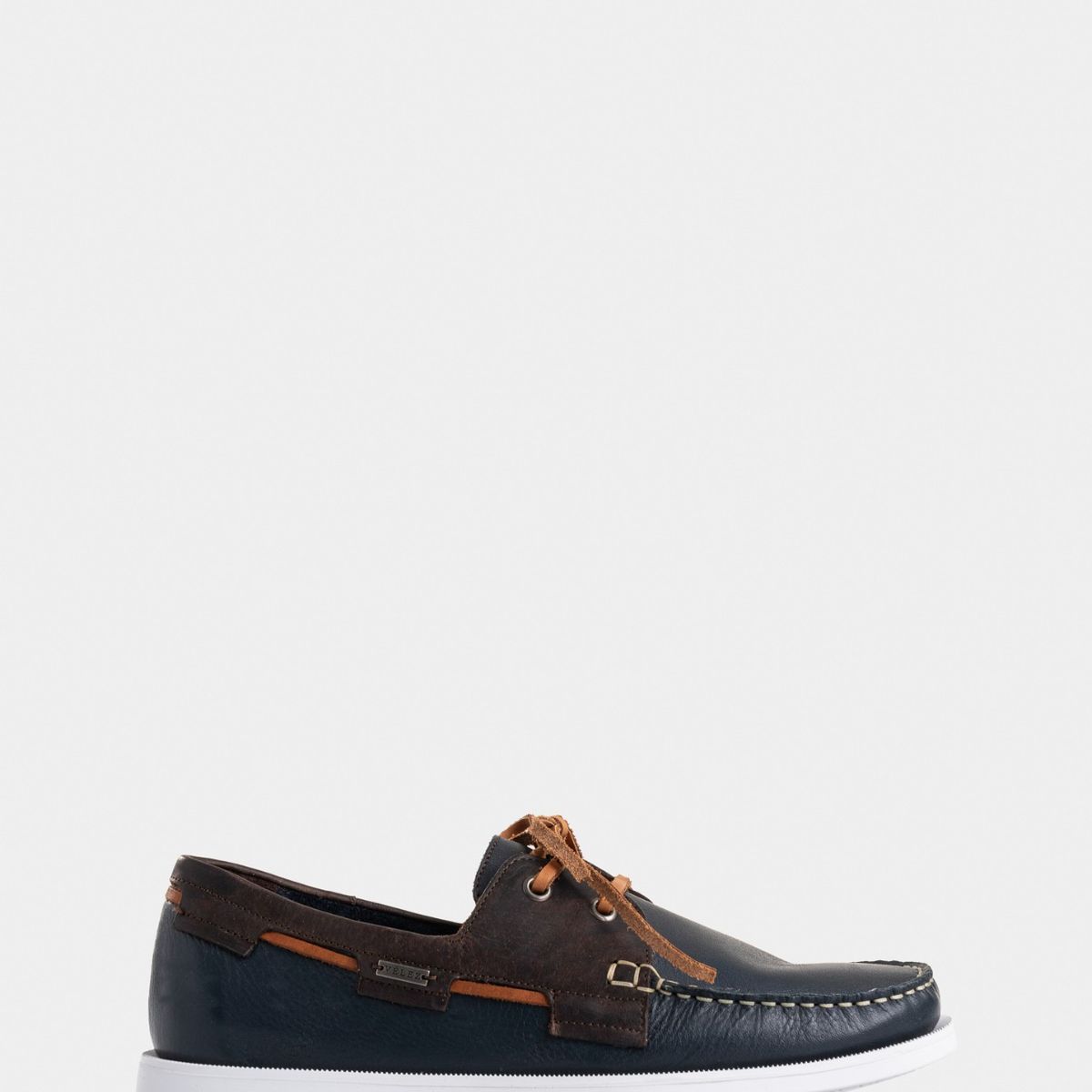 VELEZ - Vélez Zapatos Cordón De Cuero Contrastes Azul Oscuro