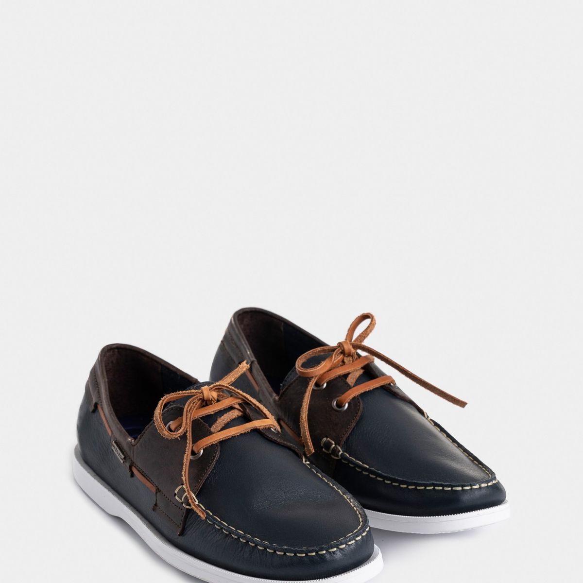 VELEZ - Vélez Zapatos Cordón De Cuero Contrastes Azul Oscuro