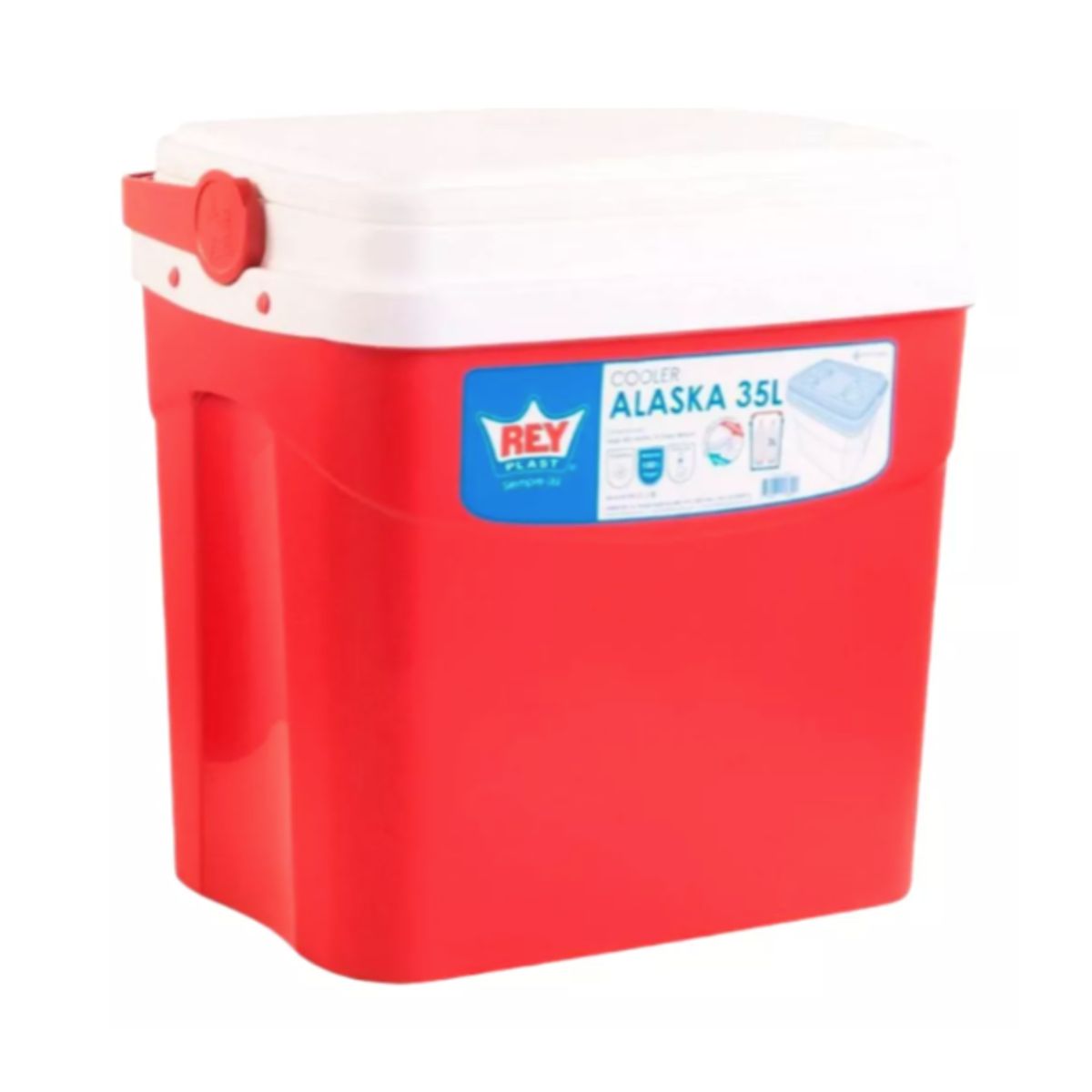 REYPLAST - Cooler Nevera Caba Hielera Portátil 35 Litros Rojo