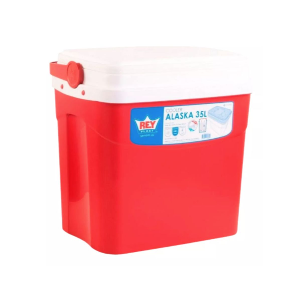 REYPLAST - Cooler Nevera Caba Hielera Portátil 35 Litros Rojo