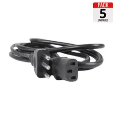 GENERICO - Pack x5 Cable de Poder – 1.8 Metros