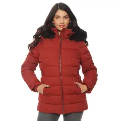 WADOS - PARKA MANGA LARGA CON APLICACION EN CAPUCHA CON CIERRE EN DELANTERO