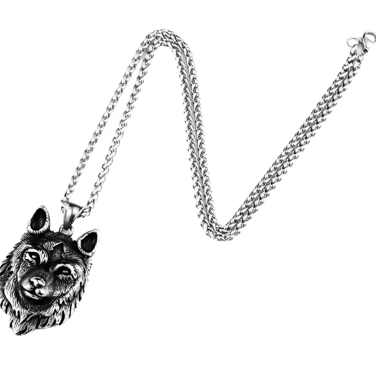 GENERICO - Collar Vikingo Lobo Nordico Acero Quirúrgico Hombre Moda Royal Madriz