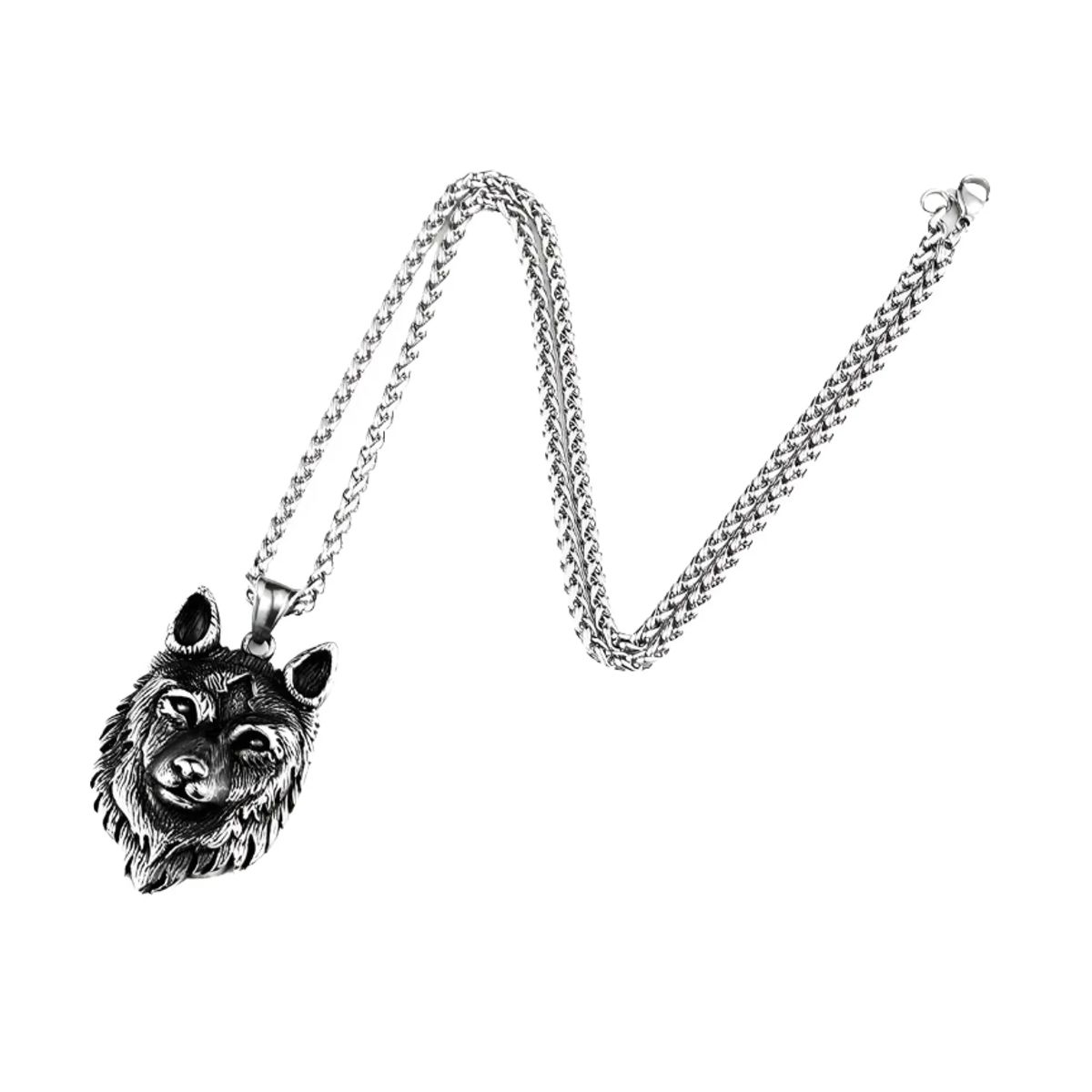 GENERICO - Collar Vikingo Lobo Nordico Acero Quirúrgico Hombre Moda Royal Madriz
