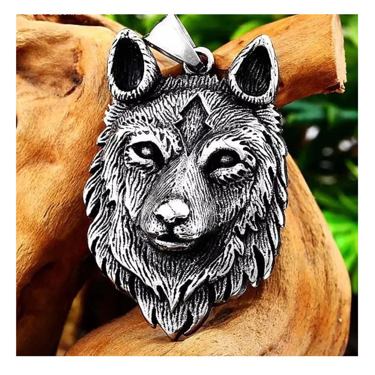 GENERICO - Collar Vikingo Lobo Nordico Acero Quirúrgico Hombre Moda Royal Madriz