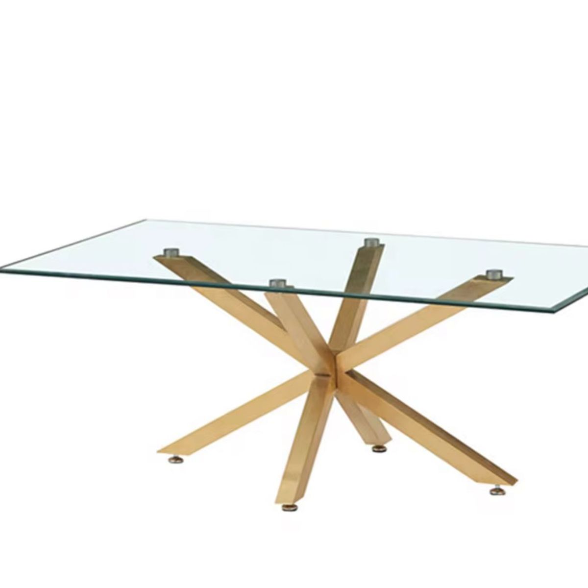 HABITA2 CHILE - Mesa de Comedor Madrid Gold Rectangular 140X80