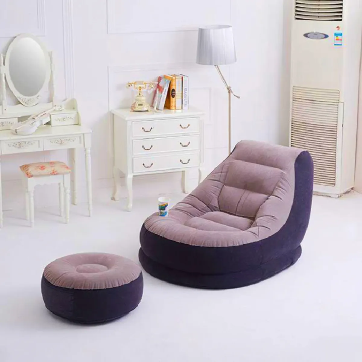 MOVI - Sofa Inflable + Puff - Tu momento de descanso más cómodo y portátil