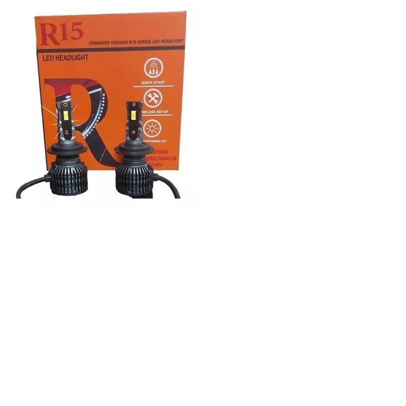 GENERICO - Kit X2 Ampolleta Turbo Led R15. 280w 28.000 Lm Canbus. Conector H4