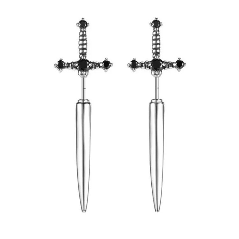 GENERICO - Aros Punk Hombre Mujer Espada Space Earing