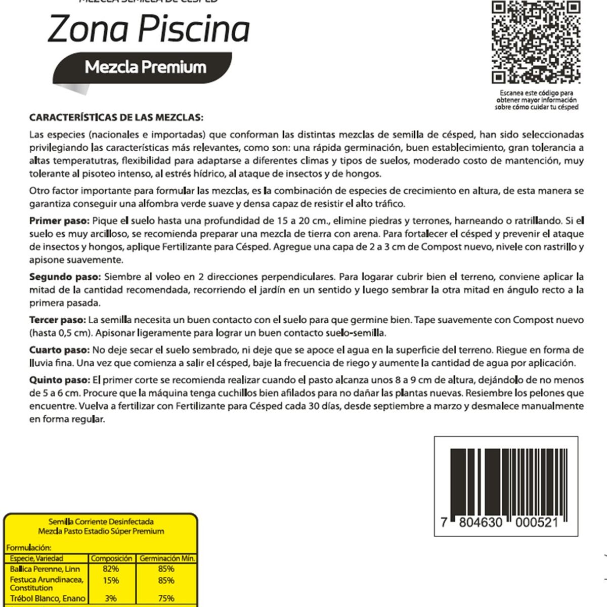 BEST GARDEN - Mezcla Césped Zona Piscinas 5 Kg. Best Garden