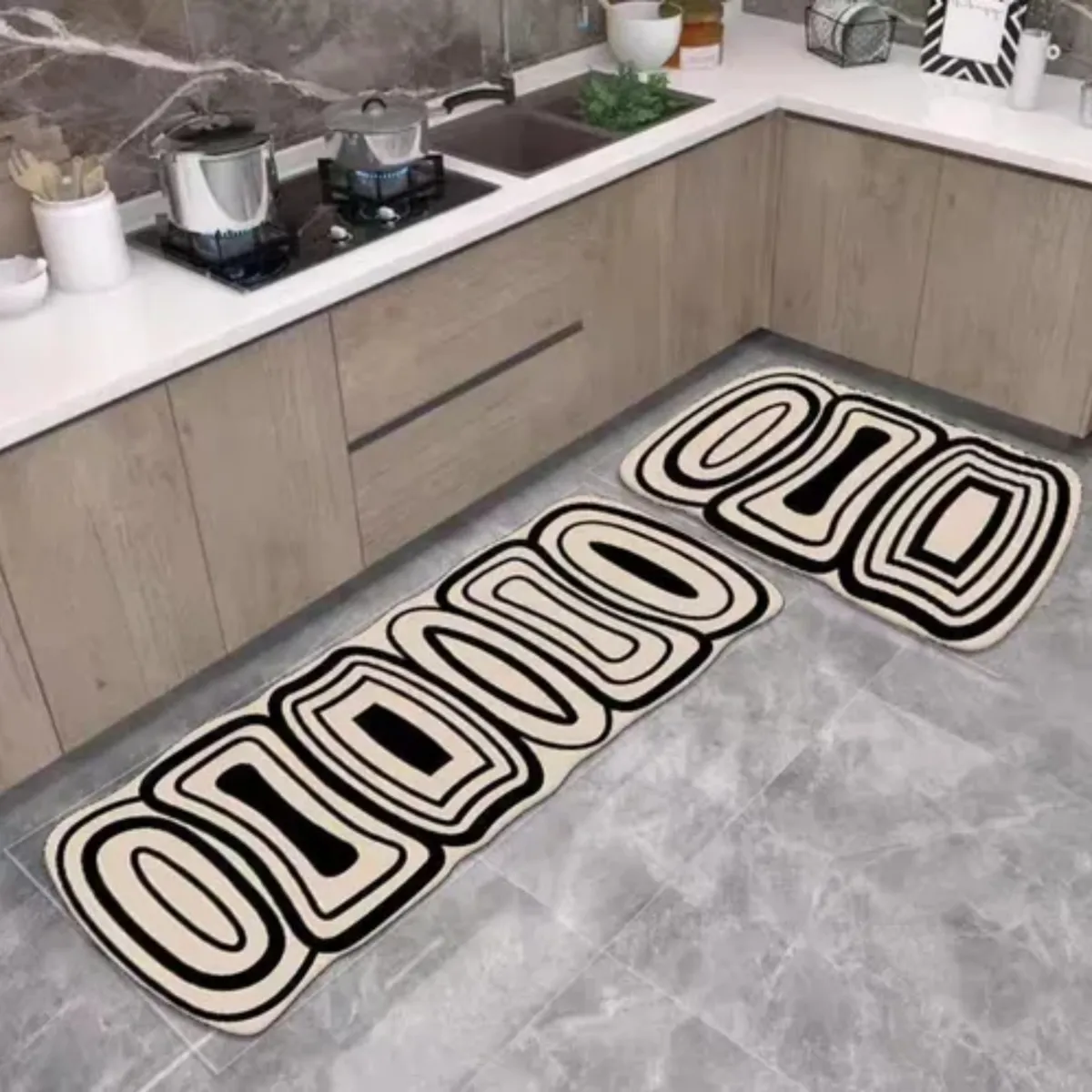 GENERICO - Pack 2 Alfombra De Cocina Antideslizante Piso Entrada De Baño