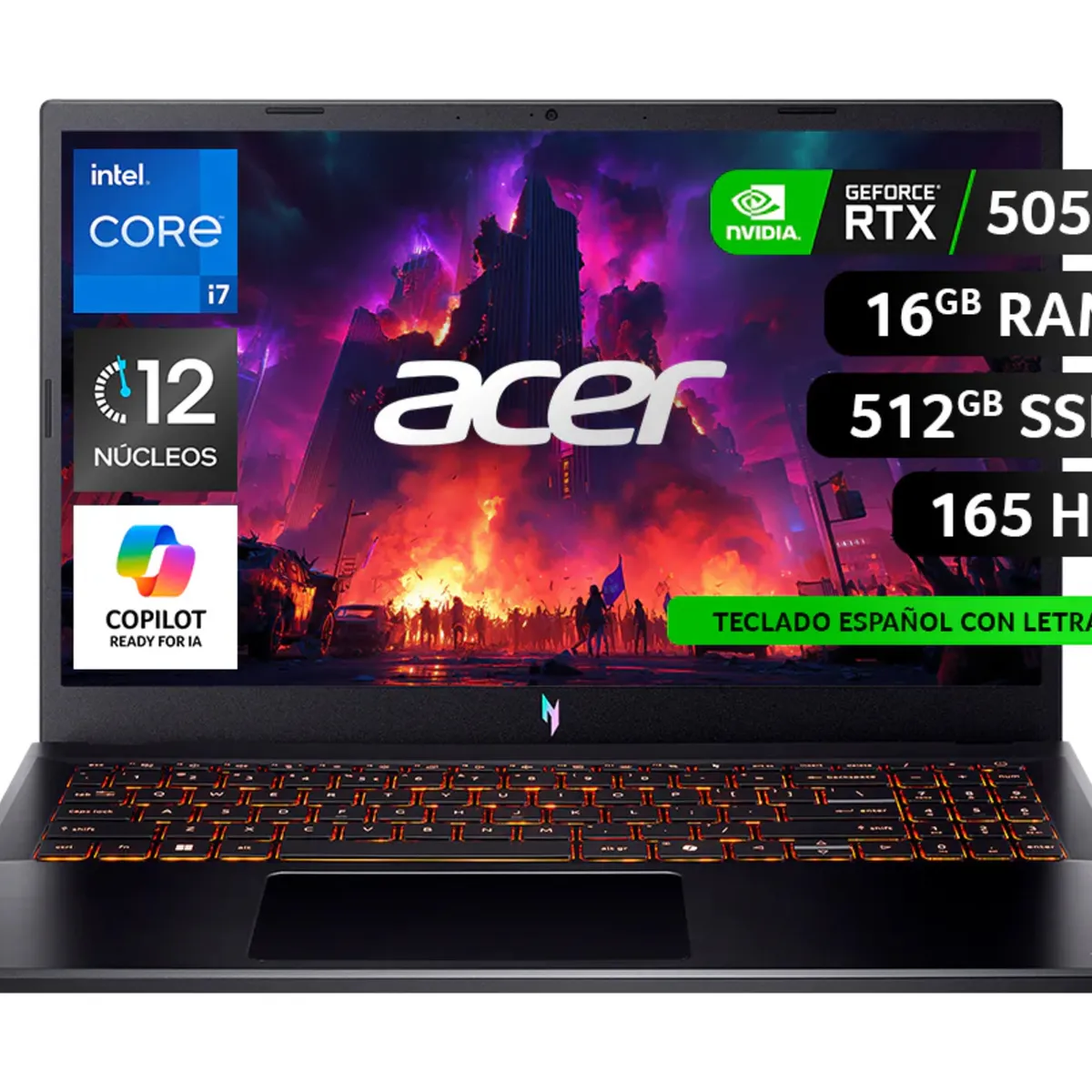 ACER - Notebook  Acer ANV15-52-73S9-1 / Intel Core i7 13620H / NVIDIA RTX 5050 / 24GBRAM/512GBSSD/15,6" FHD