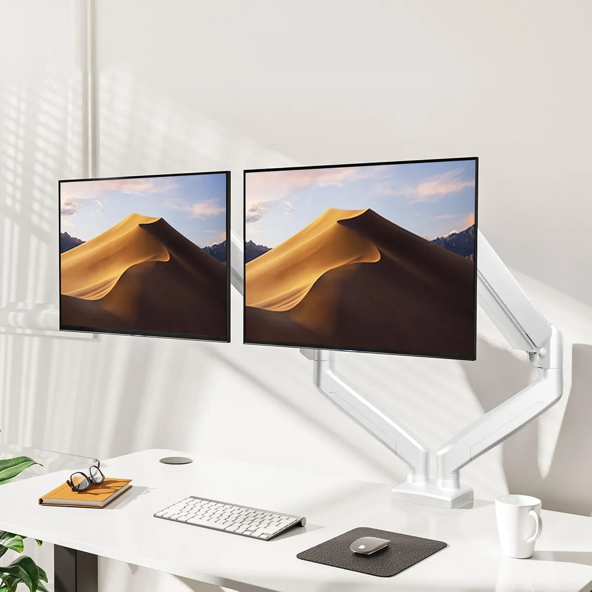 FORM DESIGN - Soporte Monitor Escritorio Doble Blanco