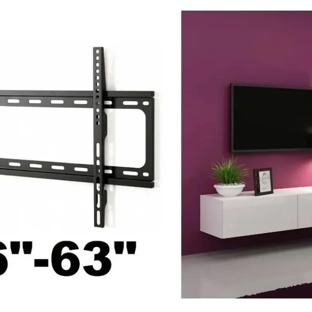 GENERICO - Soporte Base TV 26 a 63 Pulgadas Fijo Hasta 50 kg