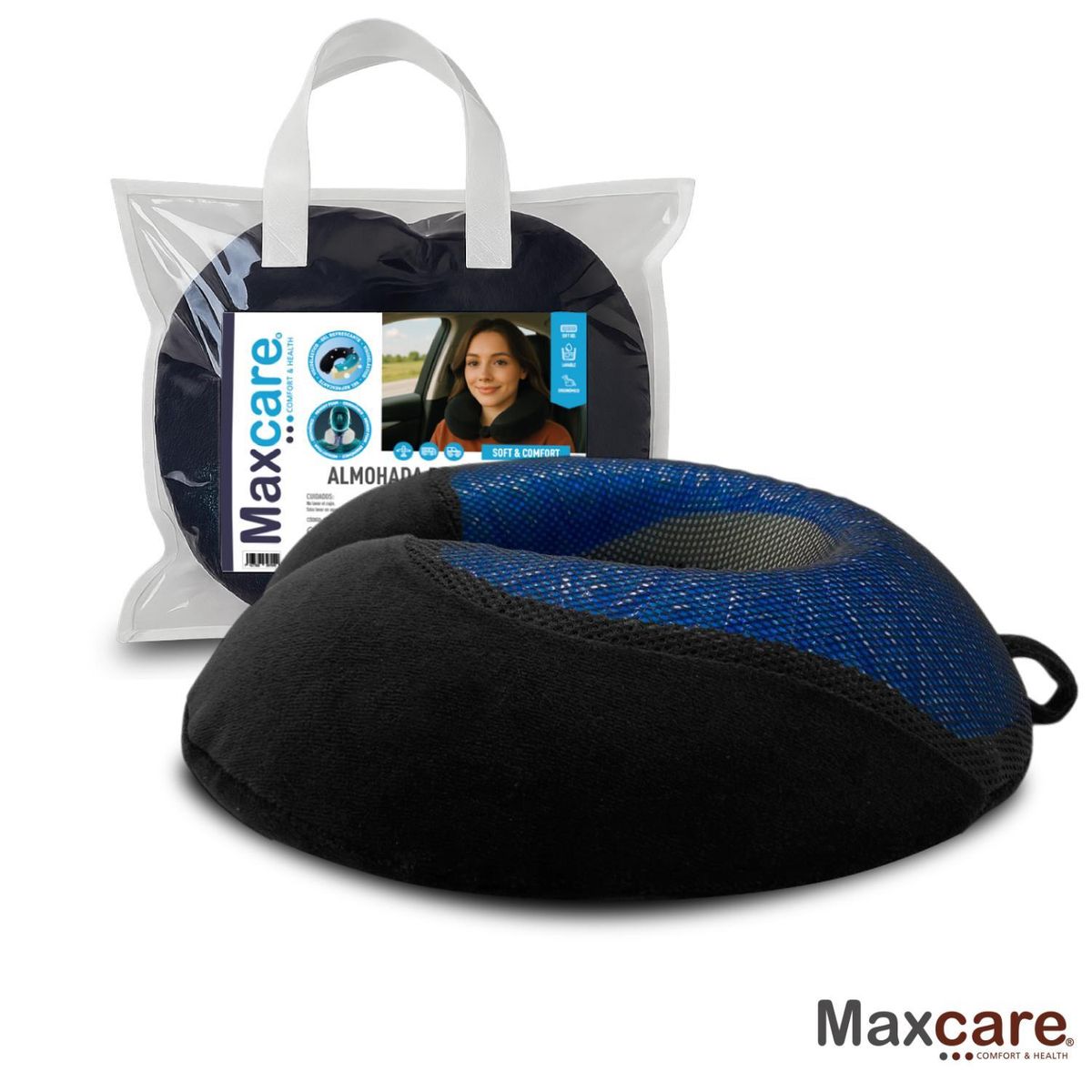 MAXCARE - Almohada De Viaje/Cuello Soft Gel