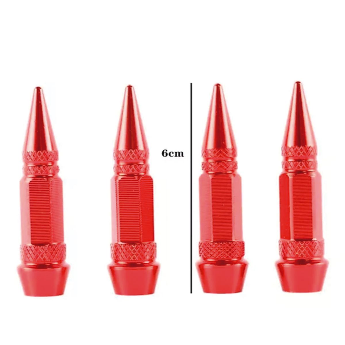 GENERICO - Set De 4 Tapa Válvula Punta Auto Moto Bicicleta Tuning