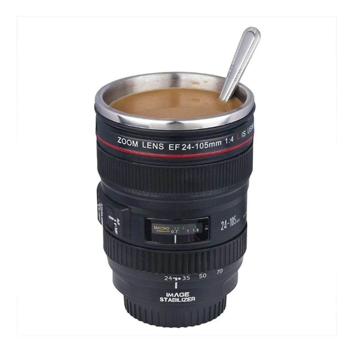 GENERICO - Taza Mug Lente Cámara Fotográfica  Acero Inoxidable