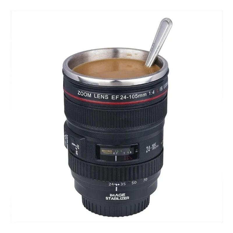 GENERICO - Taza Mug Lente Cámara Fotográfica  Acero Inoxidable