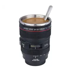 GENERICO - Taza Mug Lente Cámara Fotográfica Acero Inoxidable