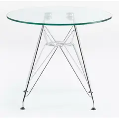 HABITA2 CHILE - Mesa de comedor de vidrio Moderna Silver - 80 cm