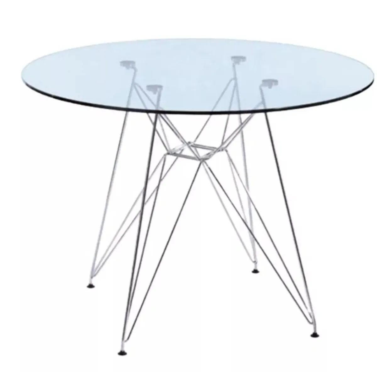 HABITA2 CHILE - Mesa de comedor de vidrio Moderna Silver - 80 cm