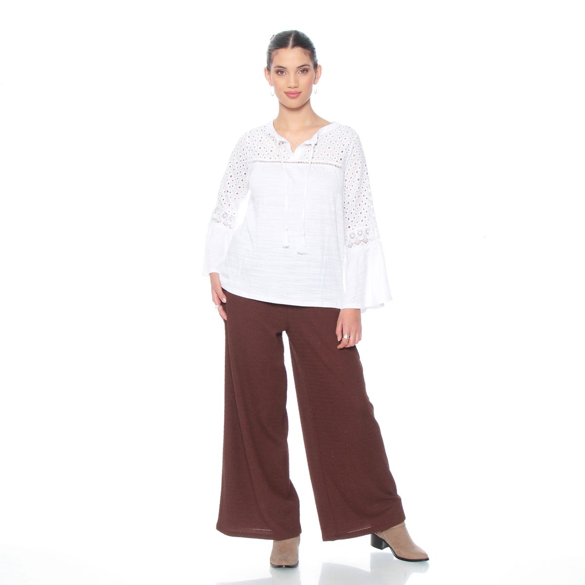 WADOS - BLUSA MANGA LARGA ACAMPANADA CON BRODERY ESCOTE REDONDO