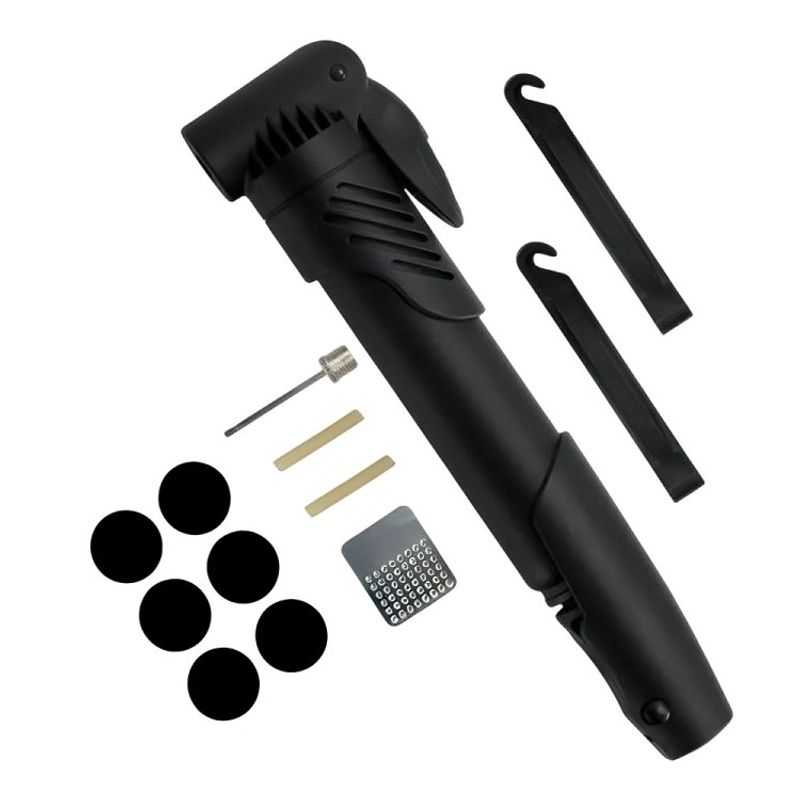 GENERICO - Set Bombín Inflador Manual Para Bicicleta 120 Psi