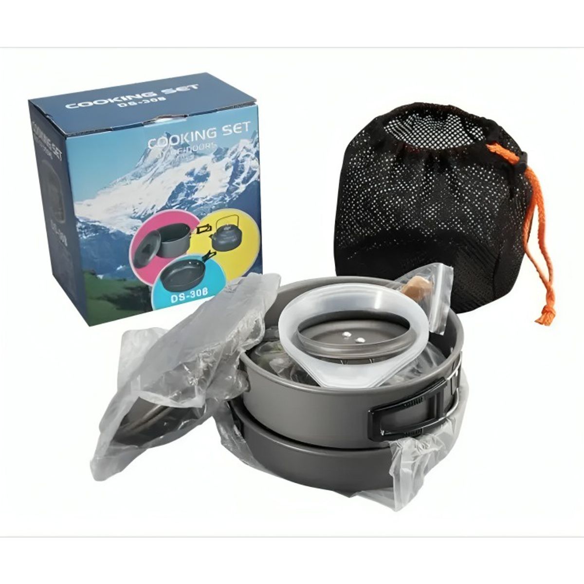 GENERICO - Set Ollas Outdoor Camping Cocinilla Utensilios Ds-308
