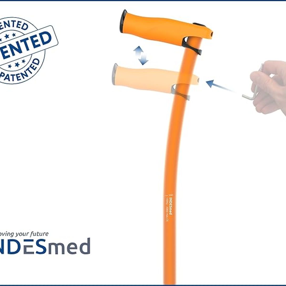 INDESMED - Indesmed - Bastón de paseo Aluminio Aeroespacial Ergonómico  Premium - Naranja- Talla S