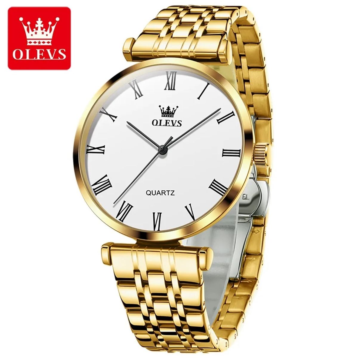 GENERICO - Reloj de Mujer Elegante de Cuarzo Pulsera de Acero Inoxidable Dorado