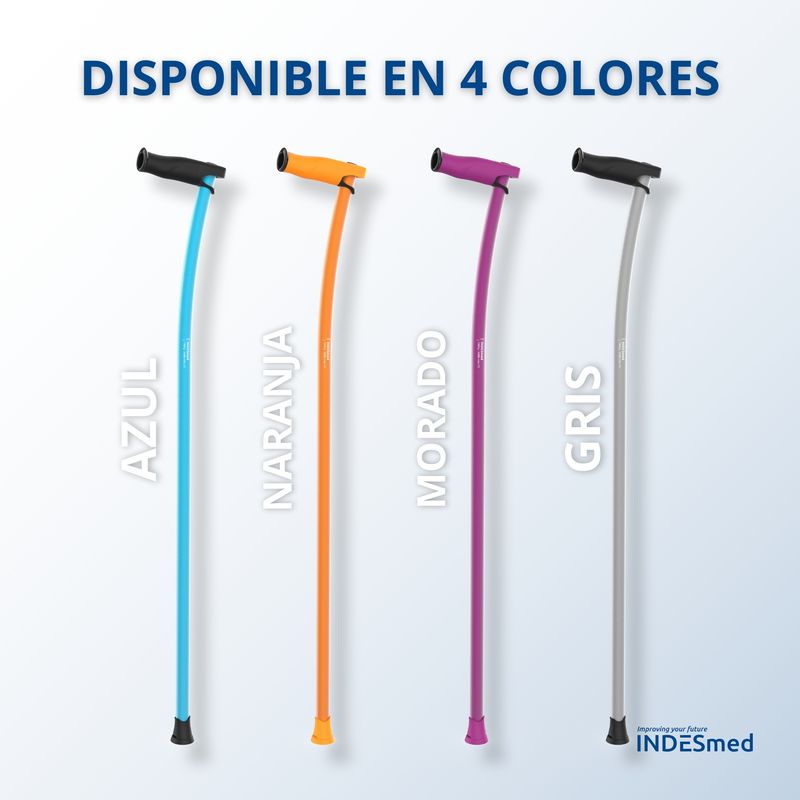 INDESMED - Indesmed - Bastón de paseo Aluminio Aeroespacial Ergonómico  Premium - Gris- Talla S