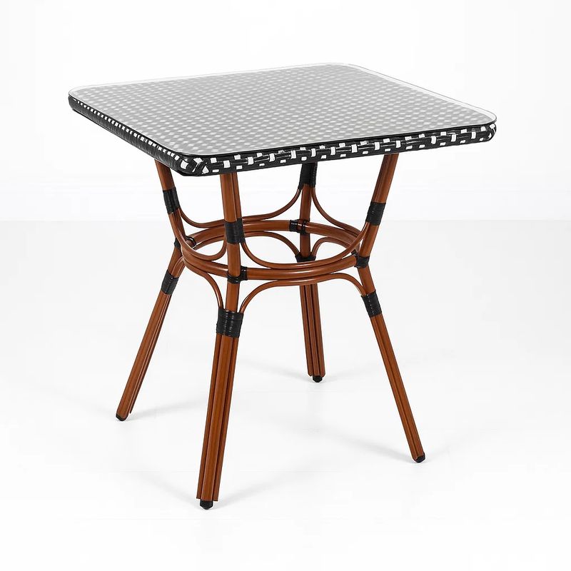 KLIK - Mesa Bistro Parisina con Metál y Rattan Sintético