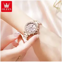 GENERICO - Reloj Femenino de Acero Inoxidable Cristal de Corte Diamante