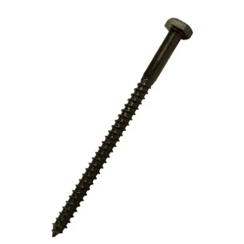 TUHAUS - Tornillo Hexagonal Tirafondo Negro 1/4 X 3 Pulgadas - 100 U
