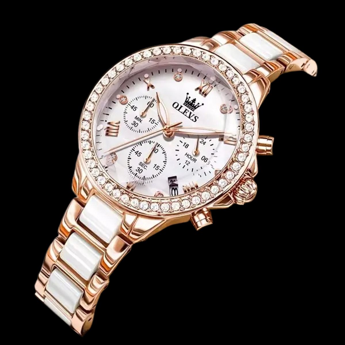 GENERICO - Reloj de Mujer Multifuncional Correa de Acero Inoxidable con Cerámica