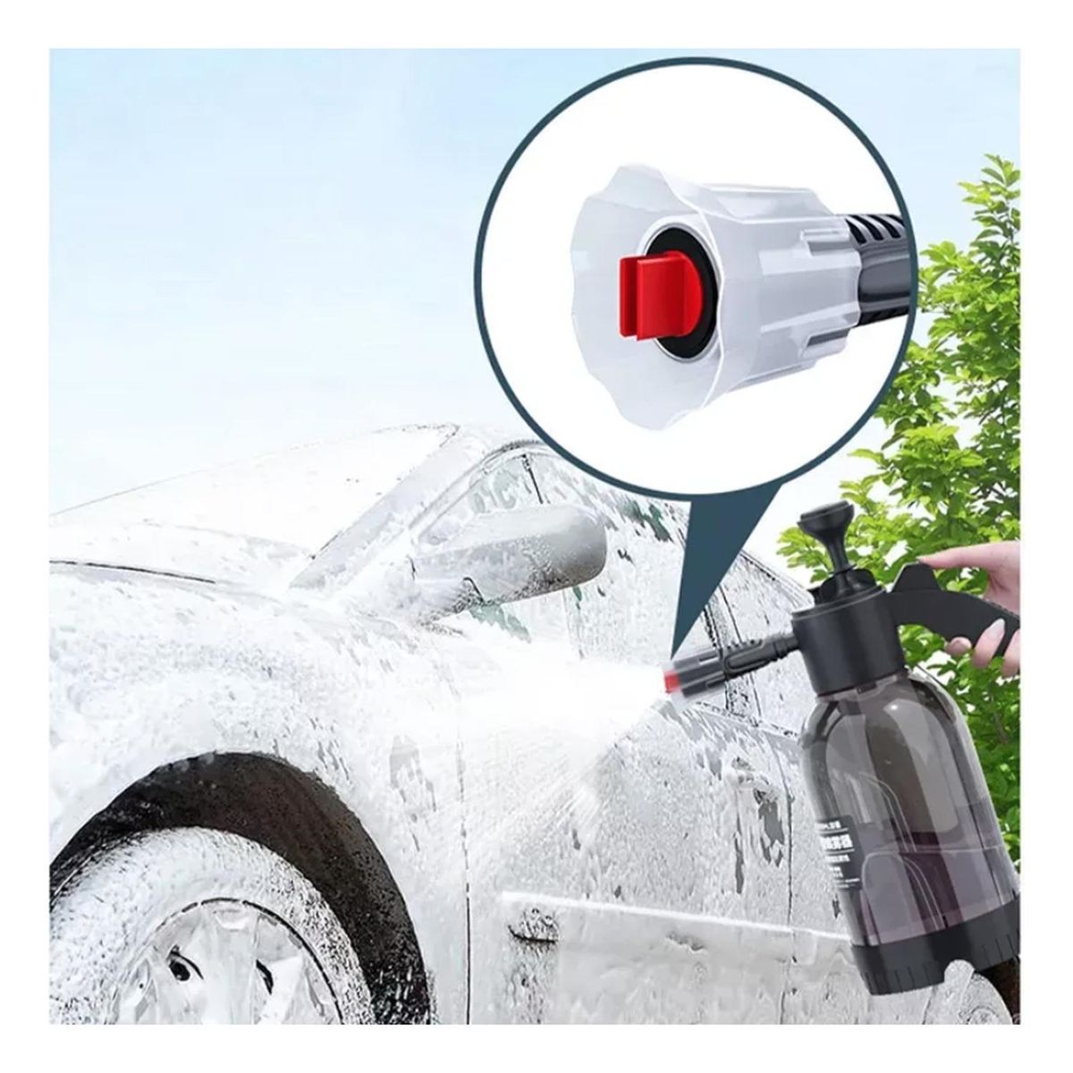 GENERICO - Pulverizador Automovil Lanza Espuma Manual Snow Foam Detail - Negro